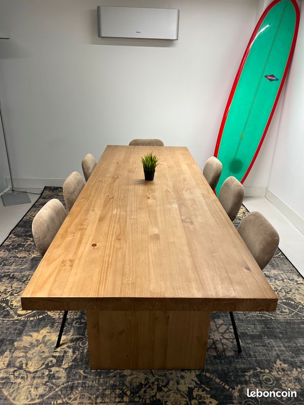 Table à manger, rectangulaire, en pin massif, 8 à 10 couverts, MALIO (image 1)