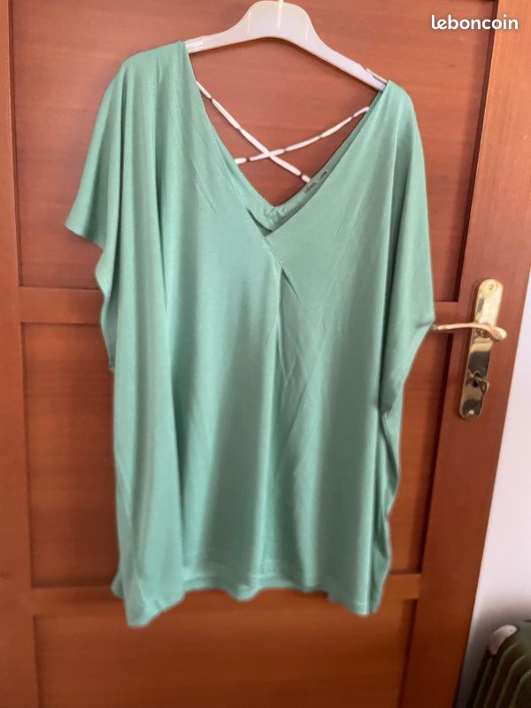 T-shirt blouse manches courtes grande taille (image 2)