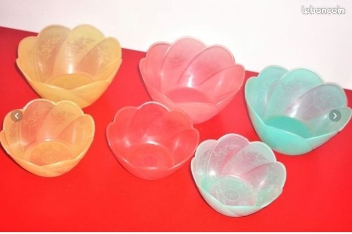 lot de 3 petit ramequins arcopal ronsard - fleurs Plastique Floral,Végétal