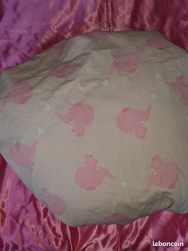 Sac à jouets tissu rose avec éléphants (image 10)