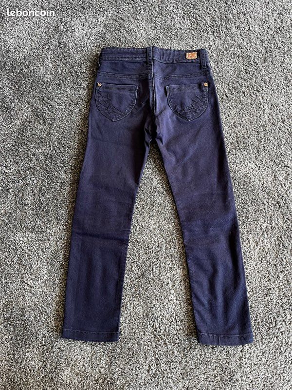 Pantalon slim fille bleu marine IKKS 5 ans (image 3)