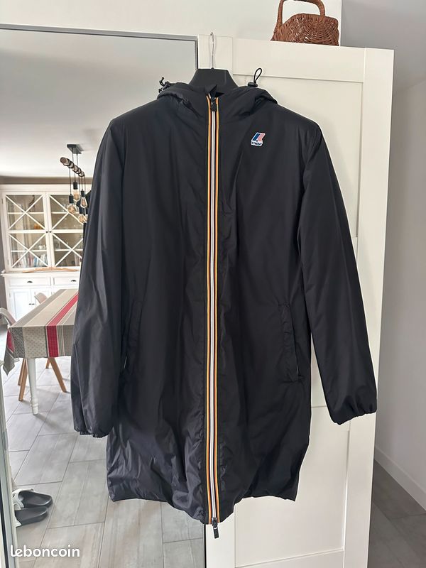 Veste K Way Noir Longue Homme K-way Noir Long Rembourré Vêtements