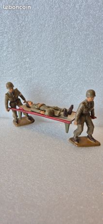 Lot De 4 Soldats Starlux – Croix Rouge – Brancardier Et Blessé – Seconde Guerre
