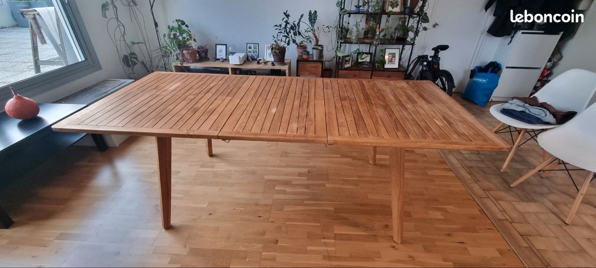 Table bois massif (teck) extérieure extensible (image 6)