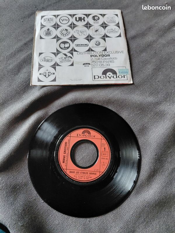 Vinyle 45 tours hervé cristiani, dans les étoiles noires (image 2)