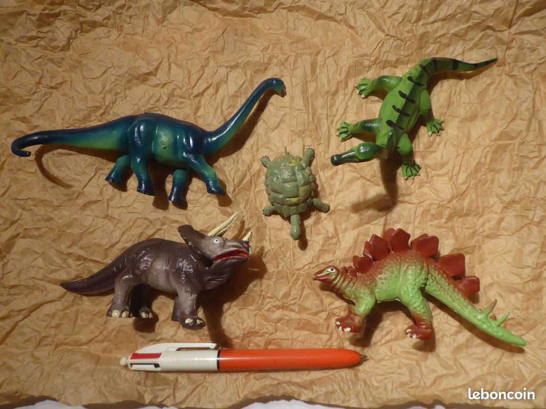 Dinosaures + Tortue Starlux 5 figurines miniature vintage (image 1)