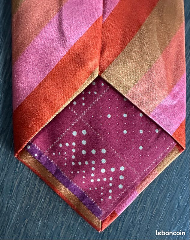 Cravate Homme Paul Smith En Soie Violette - Motif Abstract, Occasion En Excellent état