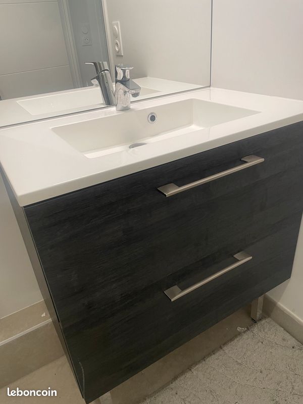 Meuble vasque moderne quasi neuf SANS robinetterie (image 1)