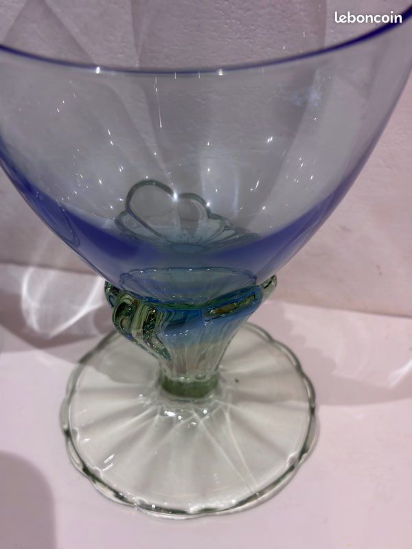 Lot De 6 Verres Highball NOVICA Aurora Tapatia – Verre Soufflé Main Bleu Et Vert Ombré – 445 Ml