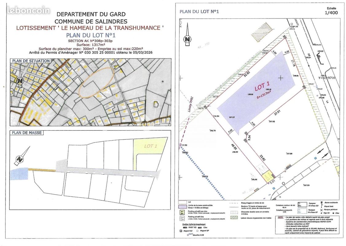 Terrain 1317 m² · à Salindres · 1 317 m² · 119 000 €