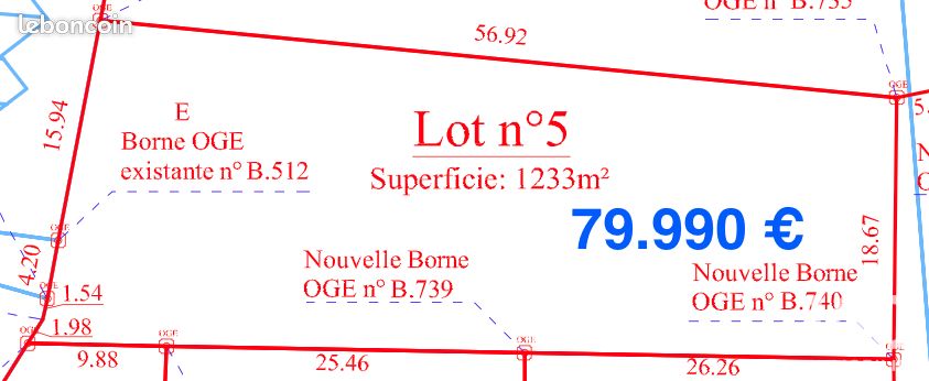 Terrain 1233 m² · à Feytiat · 1 233 m² · 79 990 €