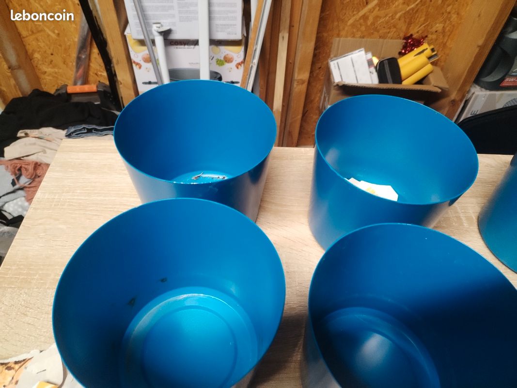 8 caches pots bleu en metal (image 2)