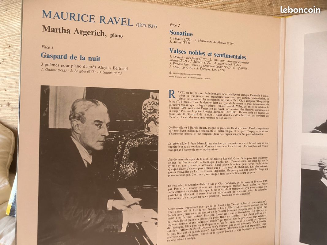 Argerich Ravel disque vinyle LP 33 tours (image 2)