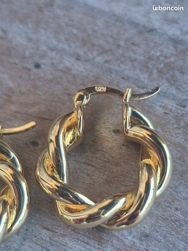Creoles torsadé, boucles d'oreilles torsadé, petites créoles, (image 5)