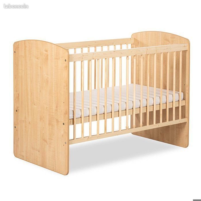 Lit bébé barreau couleur bois clair (image 1)