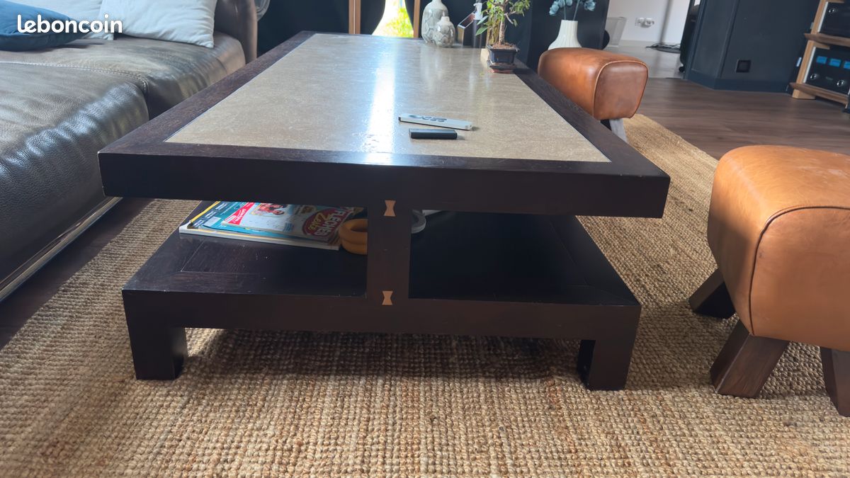 Table basse Roche Bobois 2 plateaux 180 x 80 (image 4)