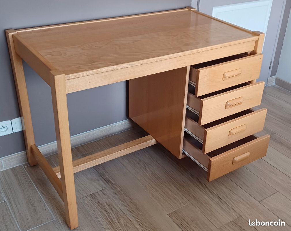 Bureau bois 4 tiroirs (image 2)