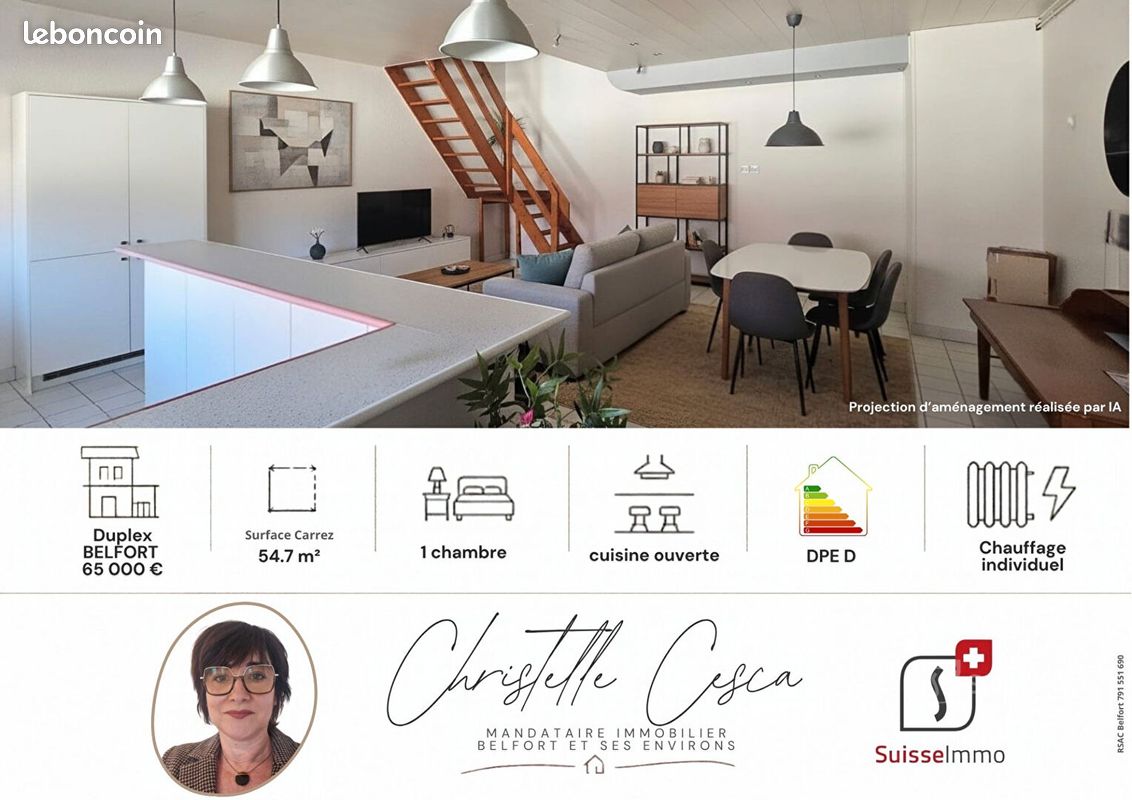 Appartement 2 pièces 55 m² · à Belfort · 55 m² · 65 000 €