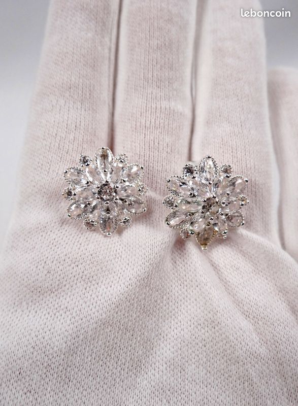 Fausses boucles d'oreilles colorées strass
