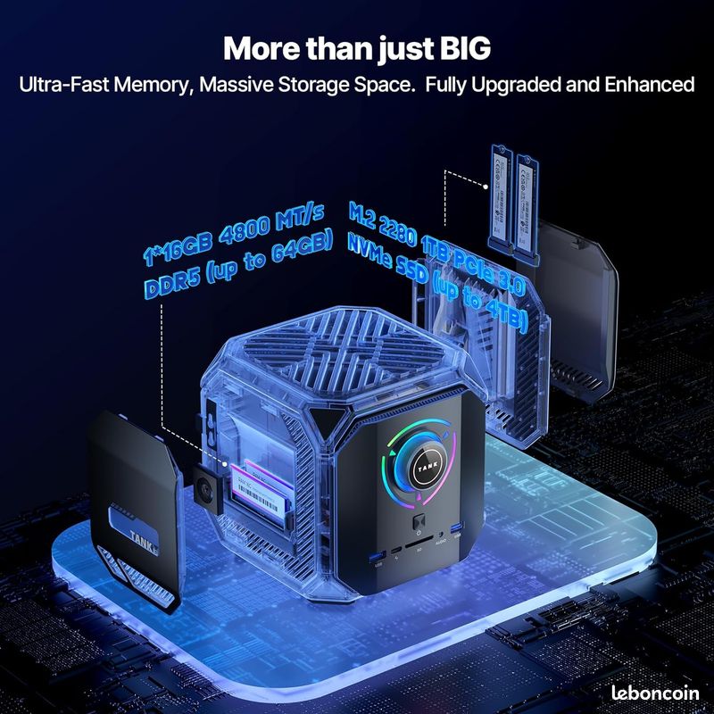 Nouveau PC Tank03 Gaming PC Desktop, Intel i7 (image 6)