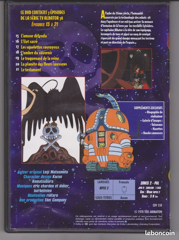 Dvd albator 78 le corsaire de l'espace volume 3 episodes 15-21 (image 2)