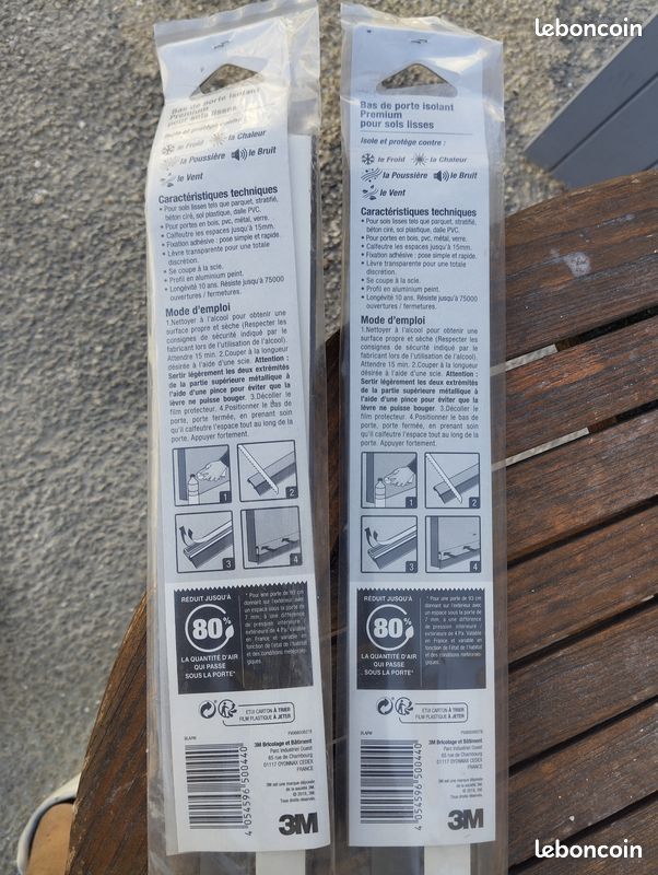 Bas de porte barre adhesive rigide 3m 93 cms (image 2)