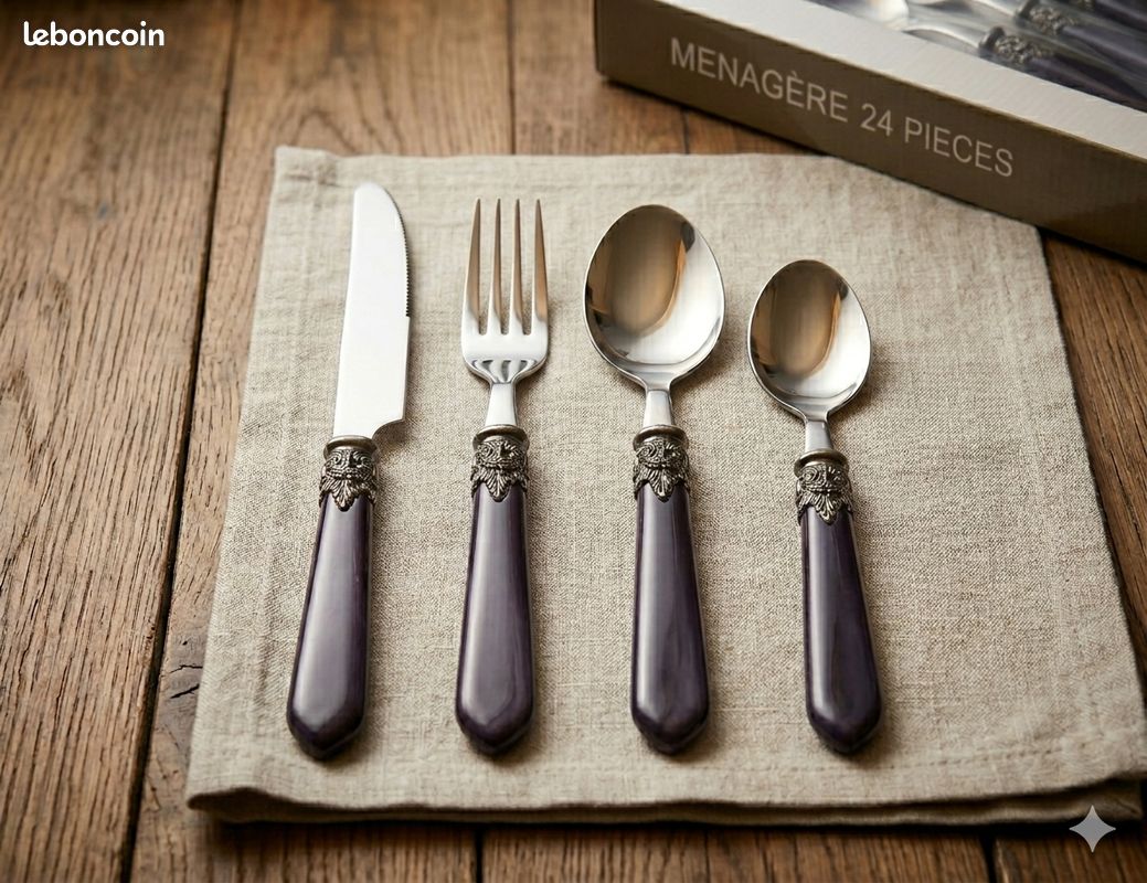 Ménagère 12 pièces Couverts de Table INOX Couteau - Fourchette