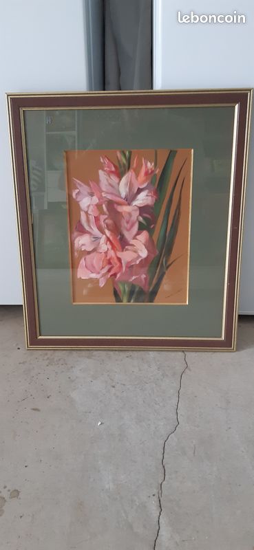 Tableau aquarelle fleurs signé Simone Gaudin (image 1)