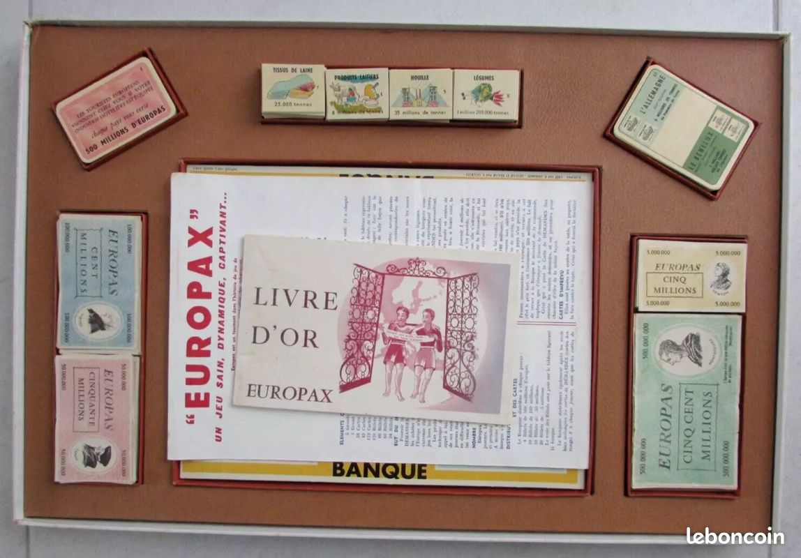 Jeu Europax Lehembre Mahé Jeu société pacifique 1957 complet boite