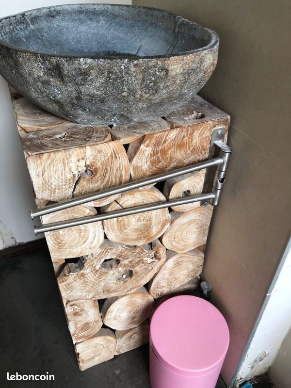Meuble et vasque bois design (image 1)