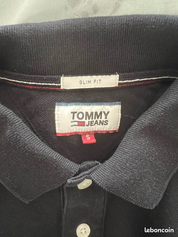 Polo noir Tommy Jeans femme – Slim Fit – coton – taille S – excellent état (image 5)