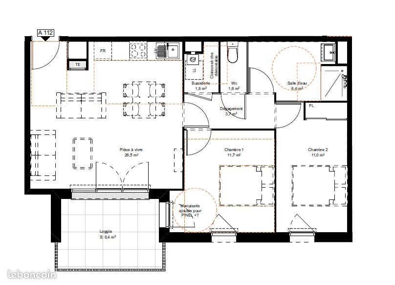 Appartement 3 pièces 62 m² · à Saint-Vincent-de-Paul · 62 m² · 830 €/mois
