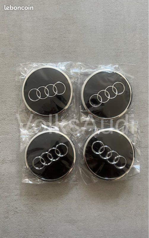 4 Cache Moyeu Audi Noir 69mm - Équipement auto