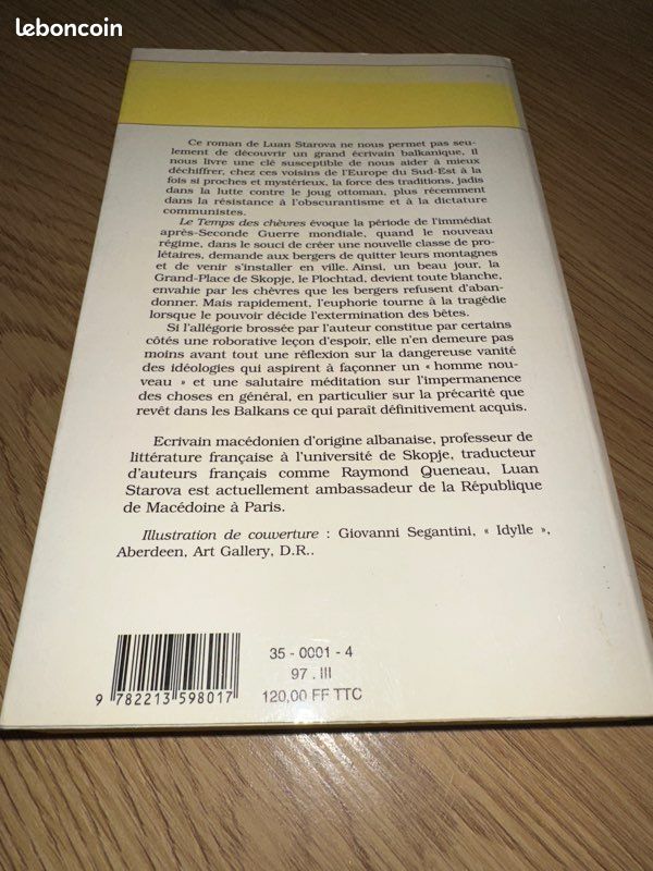Le temps des chèvres par Luan Starova • Livre dédicacé par l’auteur (image 2)