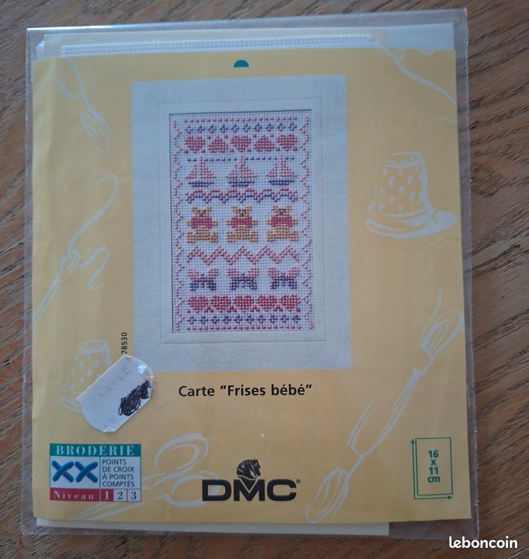 Kit Broderie Points comptés 8x12cm BOUTEILLE mod3 avec toile, fil, grille et aiguille - MERCERIE