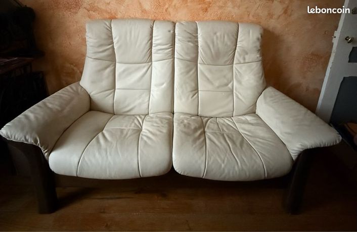 Fauteuil en cuir marron Astrid | Leroy Merlin