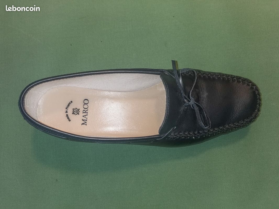 Mocassins cuir veau bleu-marine "MARCO" (image 2)