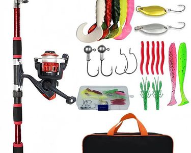 Kit De Pêche Complet Avec Canne Télescopique 1.8 M En Fibre De Carbone | Moulinet, Sac Et Accessoires Inclus