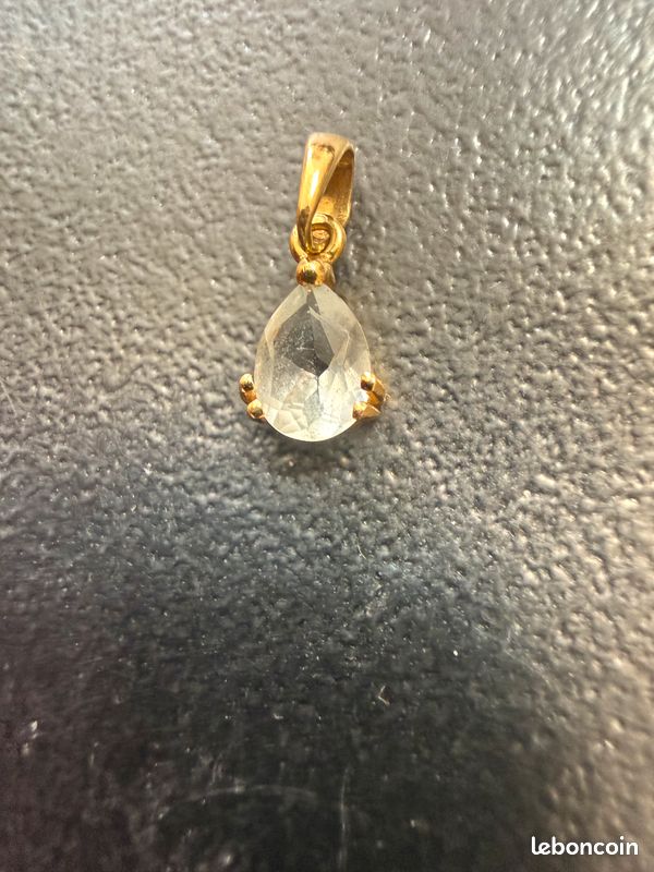 Joli pendentif or 18 carats et cristal de roche (image 3)