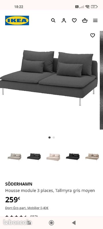 Housse canapé ikea Soderhamn (image 1)