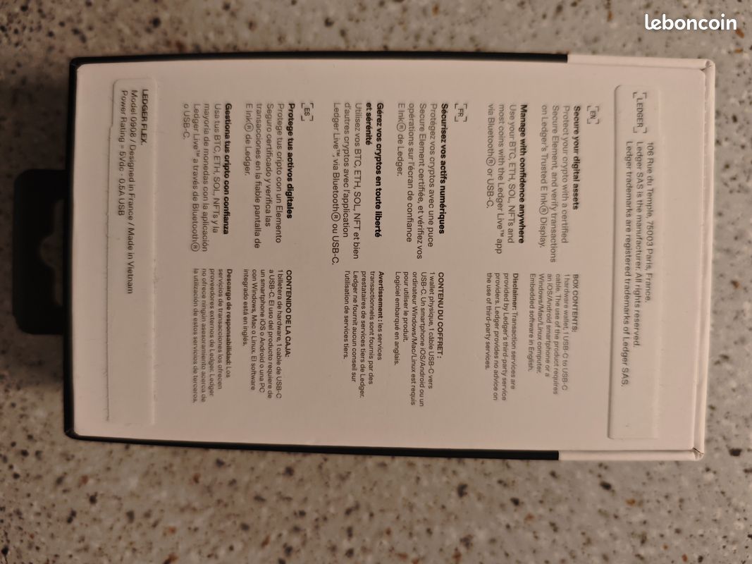 Wallet physique de crypto monnaie LEDGER FLEX - Accessoires informatique