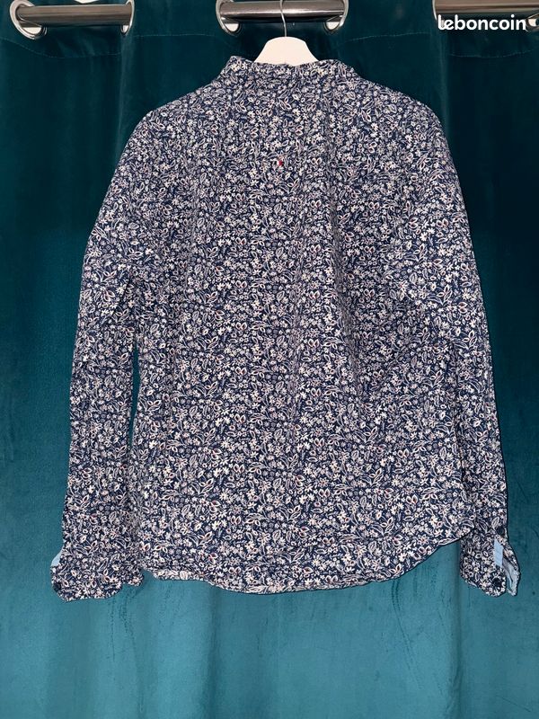 Chemise Homme Le Temps des Cerises bleu marine à fleurs (image 2)