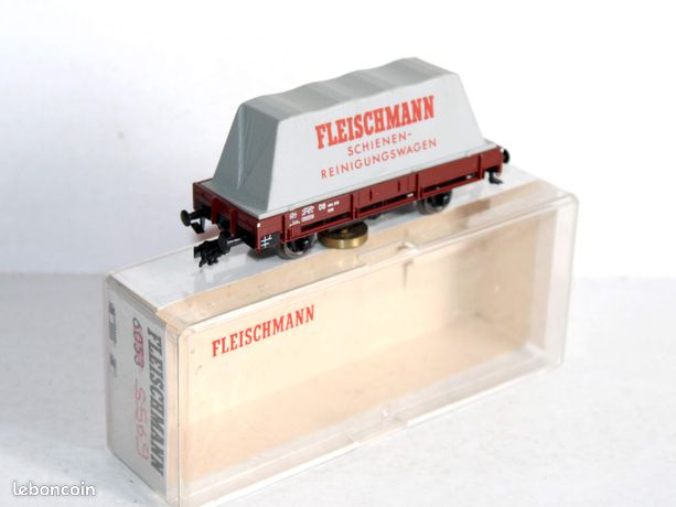 Fleischmann Ho 5569 Wagon Tombereau Plat, Nettoyeur De Voie, Rail Avec