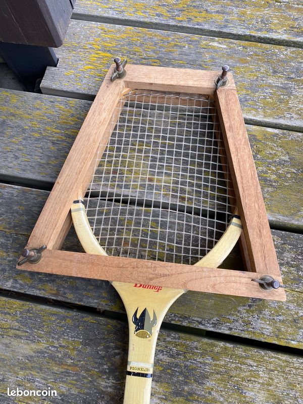 Ancienne Raquette De Tennis Davis Cup – Bois Vintage Avec Presse – État Correct