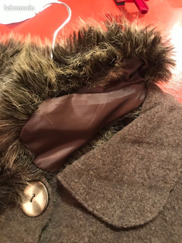 Veste Marron Col Moumoute Taille 3 - Parka D'hiver, Occasion Très Bon état