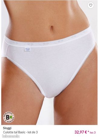 Culotte Sloggi Basic Midi Blanche - Taille 38, Neuve Sans étiquette, Coton Mélangé
