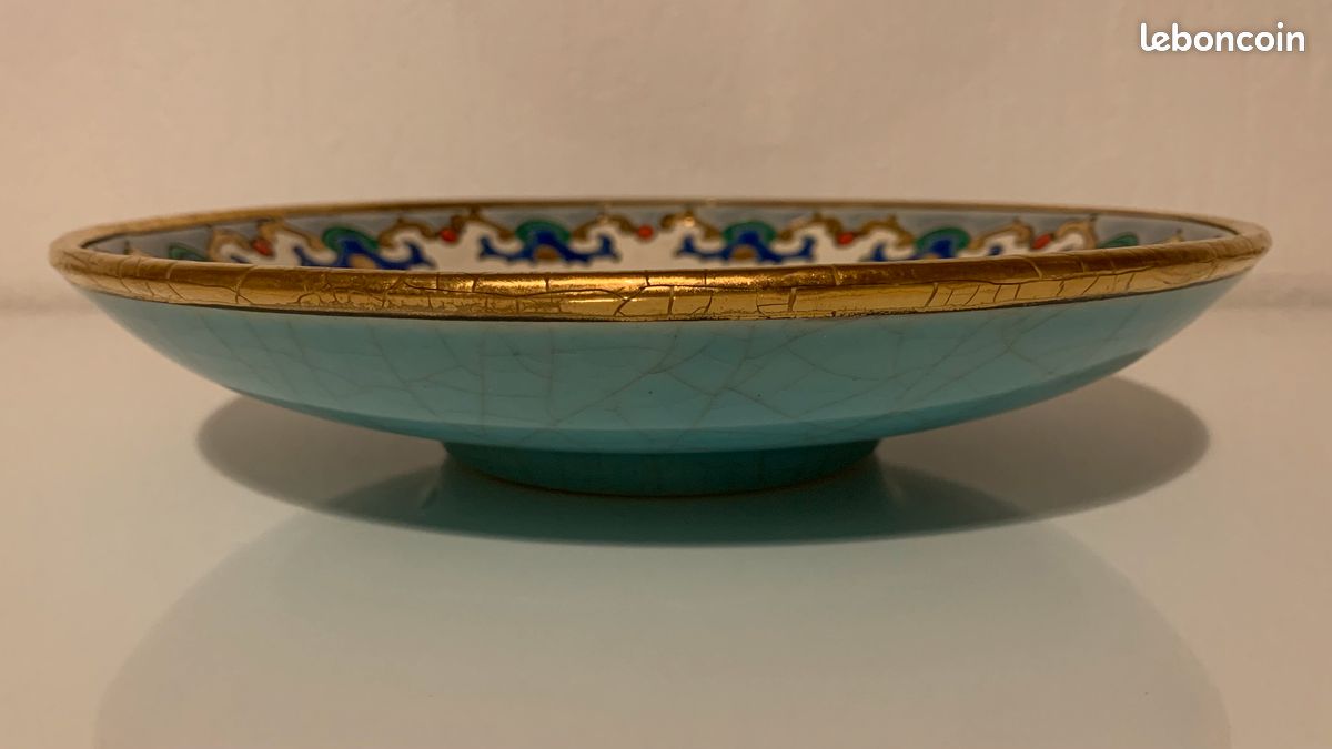 Magnifique plat emaux de longwy 22 cm (image 6)