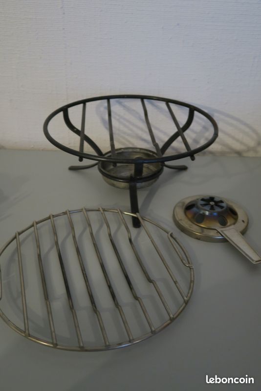Rare Le CREUSET Fondue Set Designed By Enzo Mari La Mama - Very Hard To Find - With Six (6) Fondue Forks #1366432