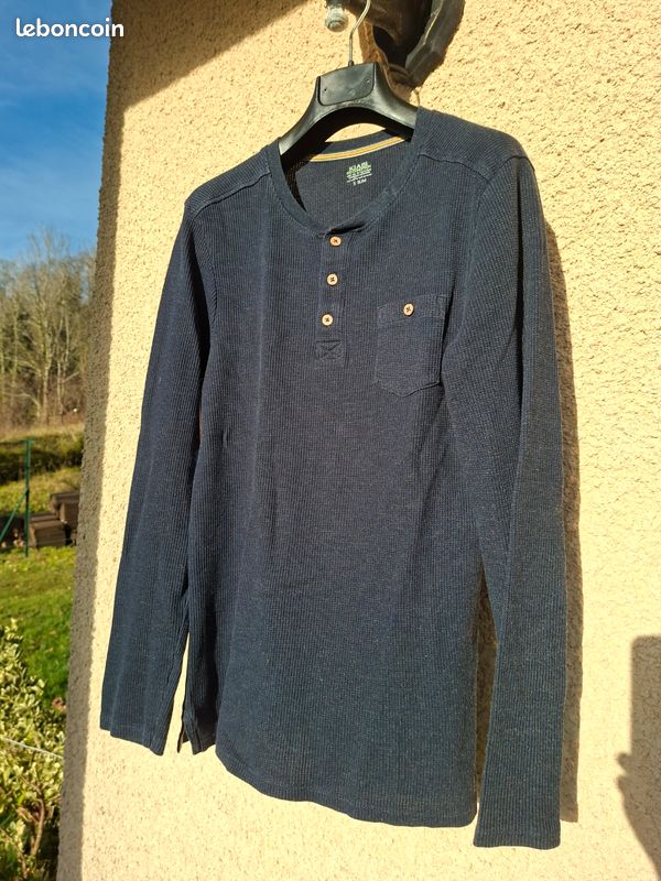 T-shirt manches longues bleu (image 1)