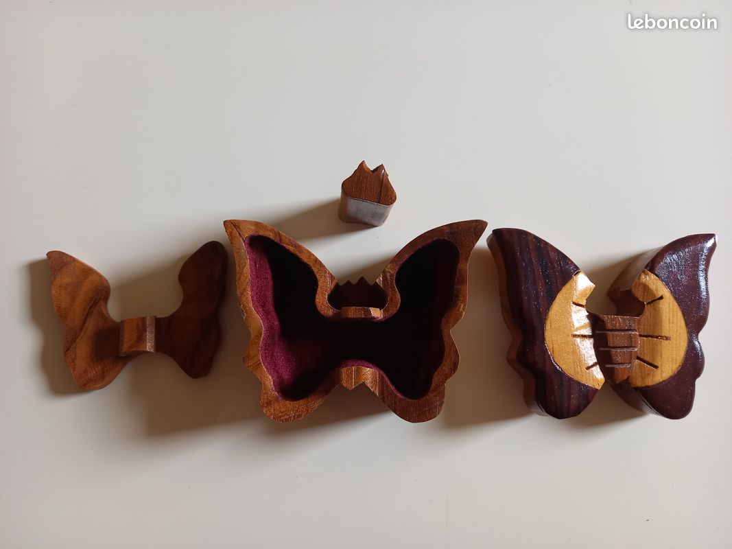 Boite puzzle en bois forme animal papillon pour secrets / bijoux enfants femmes hommes (image 3)